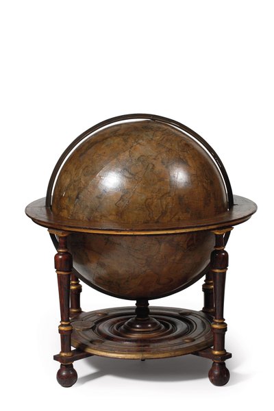 Large pair of library globes, the terrestrial 1645/48, the celestial after c.1630 by Willem Blaeu