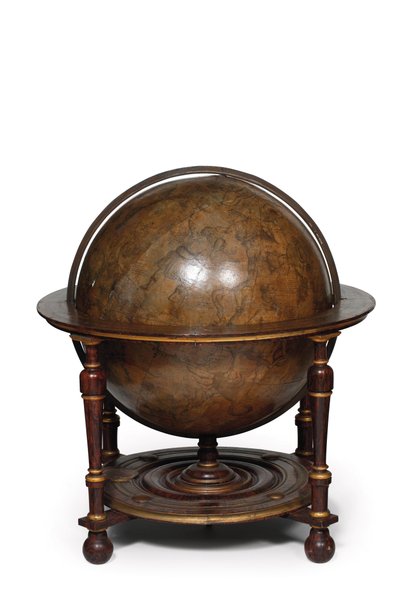 Large Pair of Library Globes, the Terrestrial and Celestial by Willem Blaeu
