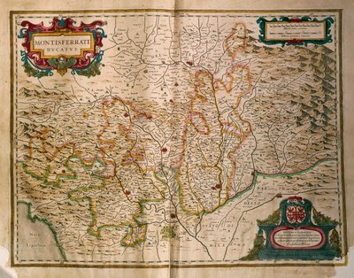 Map of Duchy of Monferrato from Regionum Italiae by Willem Blaeu by Willem Blaeu