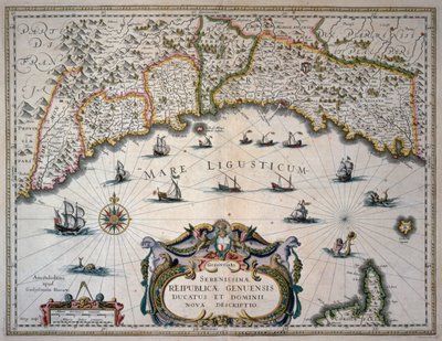 Map of Republic of Genoa, Italy by Willem Blaeu