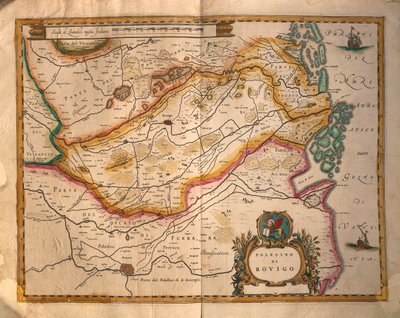 Map of Rovigo and Its Surroundings by Willem Blaeu