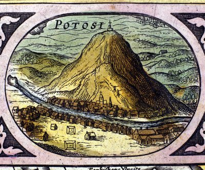 The silver mines of Potosí (Bolivia) after William Blaeu