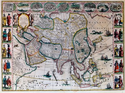 The theatre of the world or the new atlas Amsterdam. Geographic map of Asia by Willem Janszoon Blaeu by Willem Blaeu
