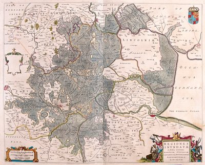 Inundated areas of Norfolk, Suffolk, Huntington, Northampton, Cambridge and Lincoln, in 