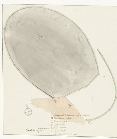 Plan with Dimensions of the Old City of Manduria (Voyage en Italie, en Sicile et à Malte - 1778) by Willem Carel Dierkens