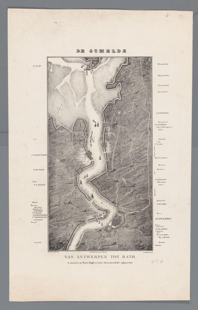 Course of the Scheldt from Fort Bath to Antwerp, 1832 by Willem Charles Magnenat