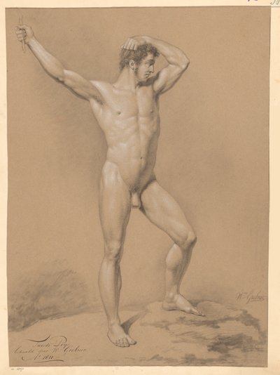 Standing Male Nude, Seen from the Front (2nd Prize 1811) by Willem Grebner