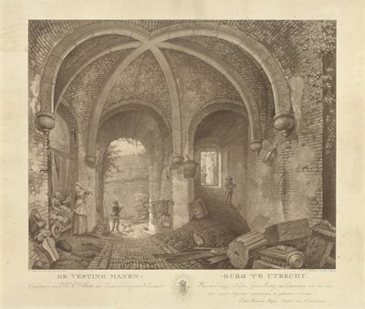 Figures Under an Arch of Manenburg, Utrecht (The Fortress Manenburg in Utrecht) by Willem Hendrik Hoogkamer
