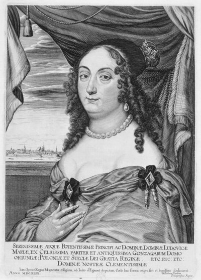 Maria Ludwiga Gonzaga, Queen of Poland, 1649 by Willem Hondius