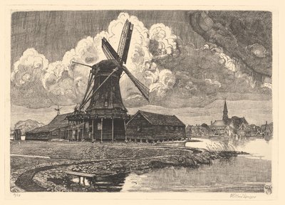 Mill de Bonte Hen by Willem Jansen (graveur) (signed by artist)