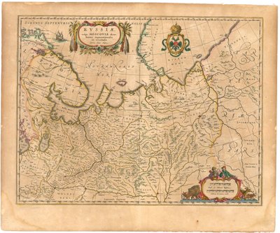 Map of Russia From: Theatrum Orbis Terrarum by Willem Janszoon Blaeu