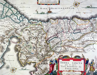 Map of the Holy Land, published in Amsterdam, 1629 by Willem Janszoon Blaeu