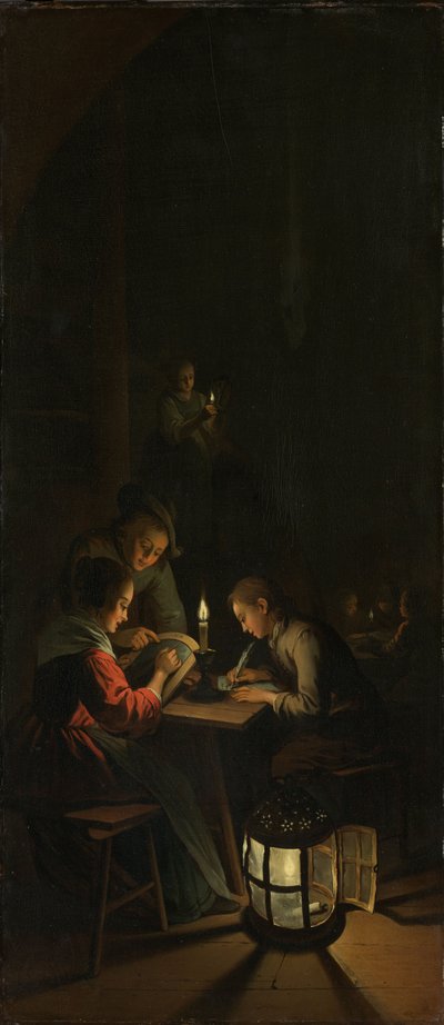 Left Panel of a Triptych: Allegory of Art Training by Willem Joseph Laquy