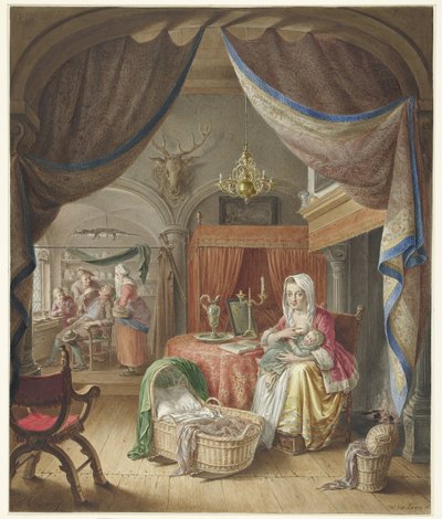 Mother with Child at the Breast by Willem Joseph Laquy