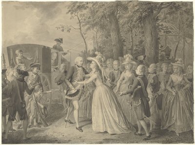 Meeting of Princess Wilhelmina with her Brother King Frederick III of Prussia in Cleves, 1788 by Willem Joseph Laquy