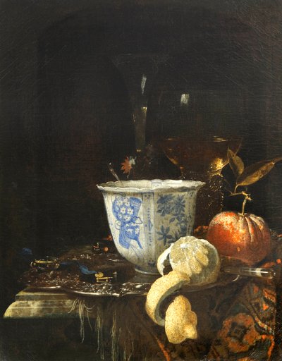 Still Life with a Chinese Porcelain Bowl by Willem Kalf