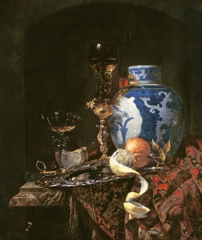 Still Life with a Chinese Porcelain Jar by Willem Kalf
