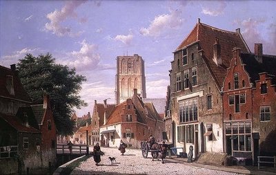 Street Scene in Amsterdam by Willem Koekkoek