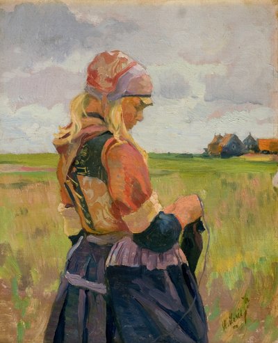 Young Girl in a Landscape [or Dutch Girl] by Willem Maris