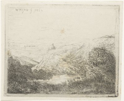 Mountain Landscape with River by Willem Matthias Jan van Dielen