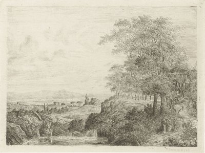 Southern Landscape with Temple and Figures by Willem Matthias Jan van Dielen