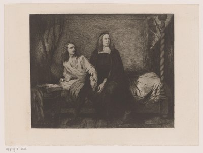 Brothers de Witt Sitting on a Bed in the Prison Gate by Willem Philip van der Veken (attributed to)