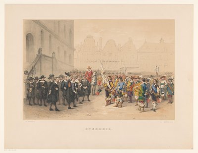 Third Group of Utrecht Masquerade in 1856 (Government) (Our Fatherland Around the Middle of the 17th Century, Presented by H.H. Students, Members of Mutua Fides, to Celebrate the 220th Anniversary of the Utrecht University, June 25) by Willem Pieter Hoevenaar
