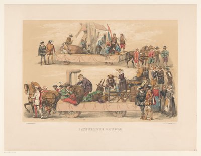 Fifth Group of Utrecht Masquerade in 1856 by Willem Pieter Hoevenaar