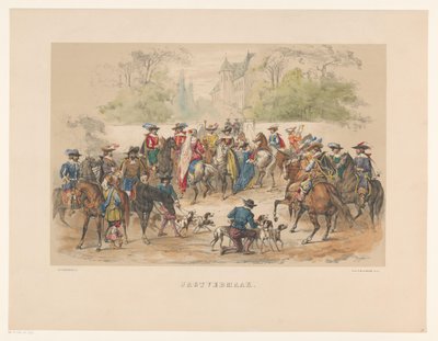 Seventh Group of Utrecht Masquerade in 1856 by Willem Pieter Hoevenaar