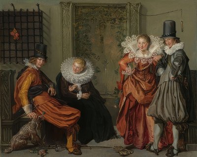 Elegant Couples Courting. Around 1616-20 by Willem Pietersz Buytewech