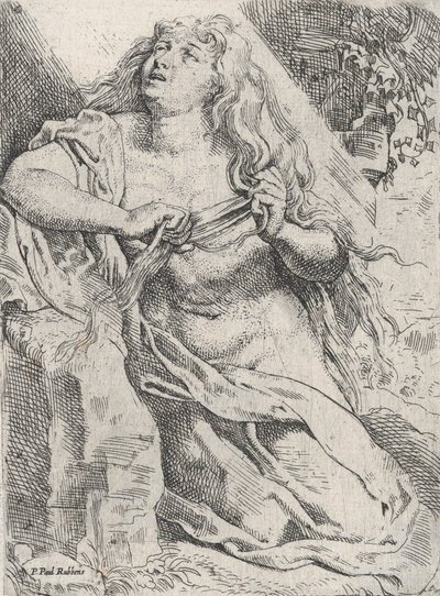 Mary Magdalen in the wilderness by Willem Pietersz. Buytewech