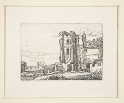 Ruined Tower Right of Centre, Plate 2 from The Set of the Landscapes by Willem Pietersz. Buytewech