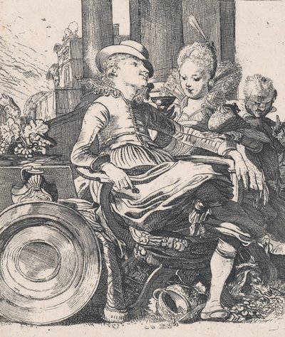 The Enamored Couple: Lucelle and Ascagnes by Willem Pietersz. Buytewech
