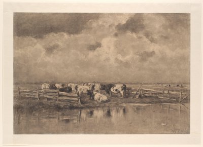 Milk Bend on the Schie by Willem Roelofs (I) (signed by artist)