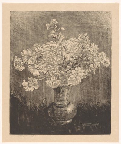Chrysanthemums in a Vase by Willem Roelofs (II) (signed by artist)