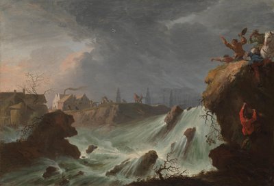 The Breach of the Sint Antoniesdijk at Houtewael in 1651 by Willem Schellinks