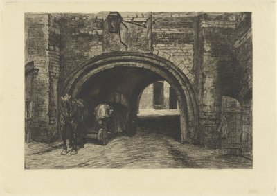 Vehicle with Horse under an Old Gate by Willem Steelink (II)