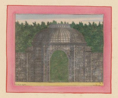 Arbor of Latticework with a Gate in the Middle for a Hedge in the Gardens of Versailles by Willem Swidde
