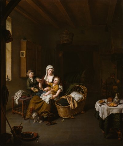 A Mother Feeding her Child by Willem Van Mieris
