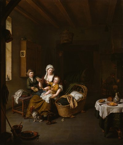 A Mother Feeding her Child The Happy Mother by Willem Van Mieris