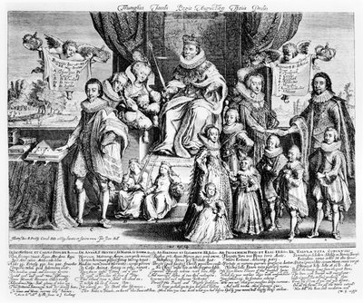 The Triumph of King James and His August Descendants by Willem Van de Passe