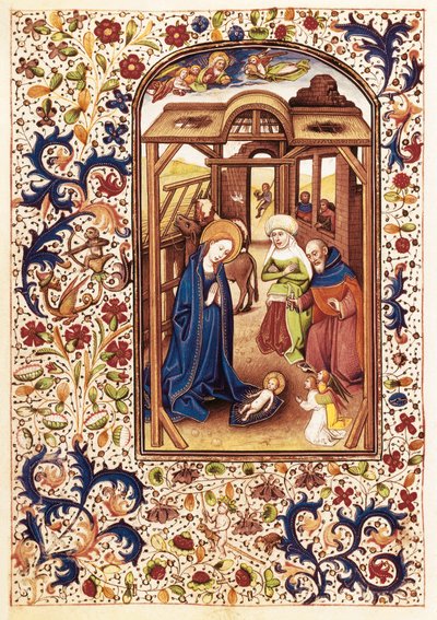 Scene of Nativity from the Book of Hours of Leonor de la Vega by Willem Vrelant