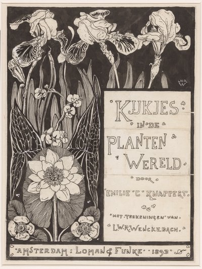 Cover Design for: Knappert, Emilie C., Glimpses into the Plant World, 1893 by Ludwig Willem Reymert Wenckebach