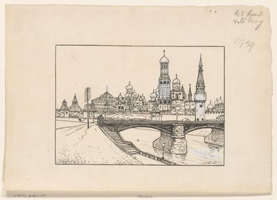View of the Kremlin in Moscow by Ludwig Willem Reymert Wenckebach