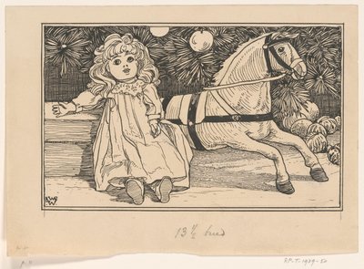Doll and Toy Horse Under a Christmas Tree by Ludwig Willem Reymert Wenckebach