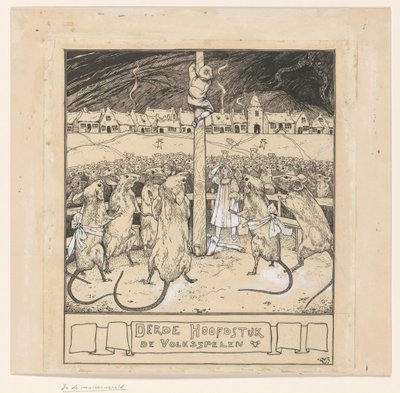 Willy Climbs a Pole While the Mice Watch by Ludwig Willem Reymert Wenckebach