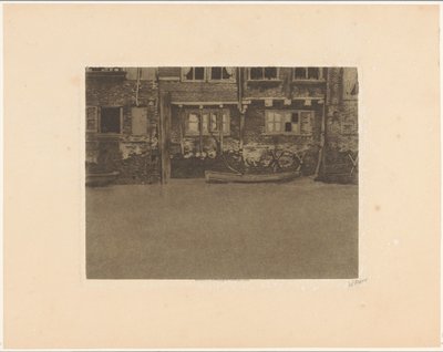 Rear Facades of Voorstraat 463, 461, and 459 in Dordrecht by Willem Witsen (signed by artist)