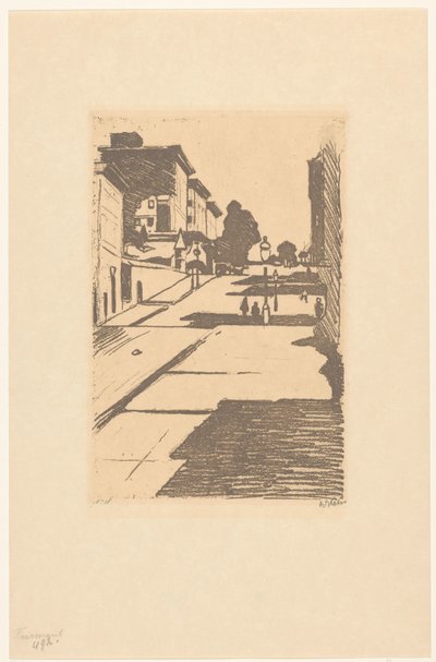 View of Maison Street and the Fairmont hotel in San Francisco by Willem Witsen (signed by artist)