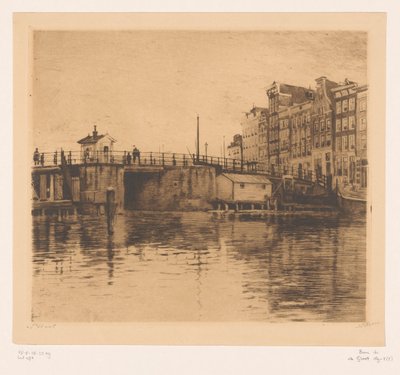 View of the Kraansluis in Amsterdam by Willem Witsen (signed by artist)