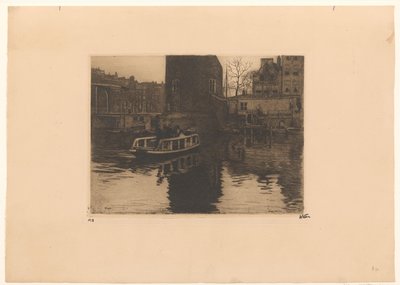 View of the Montelbaanstoren in Amsterdam by Willem Witsen (signed by artist)